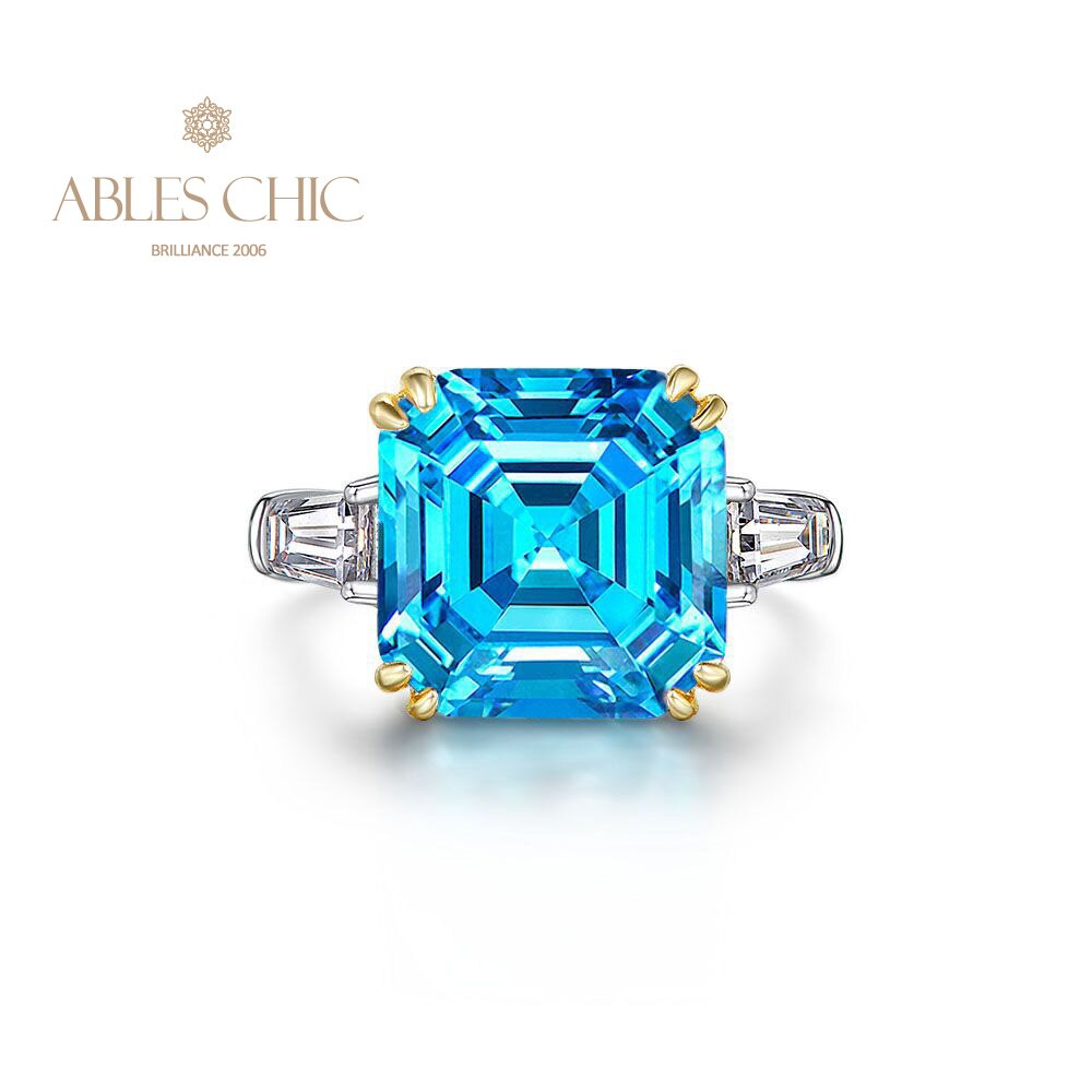 Asscher Bague de mariage citrine jaune R0864