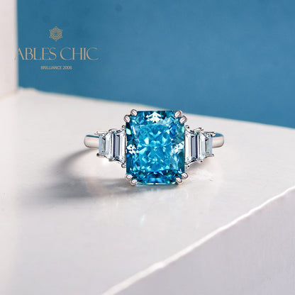 Bague de fiançailles aigue-marine R1346