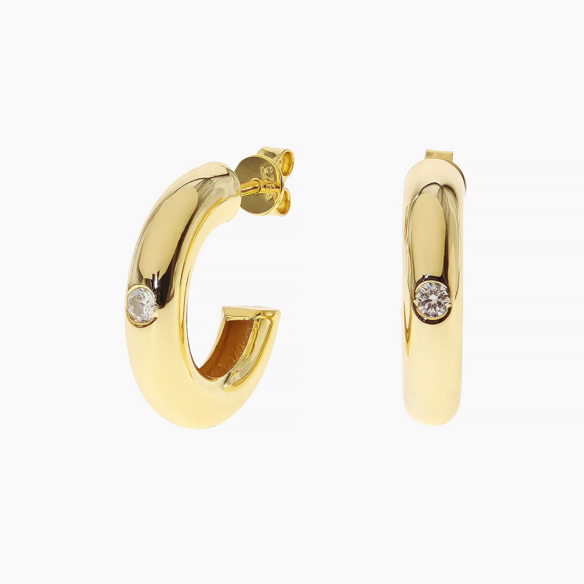 Open C Moissanite Hoops