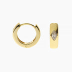 Marquise Moissanite Chunky Huggies