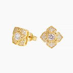 Vintage Quatrefoil Moissanite Studs