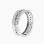 Round Moissanite Strip Band