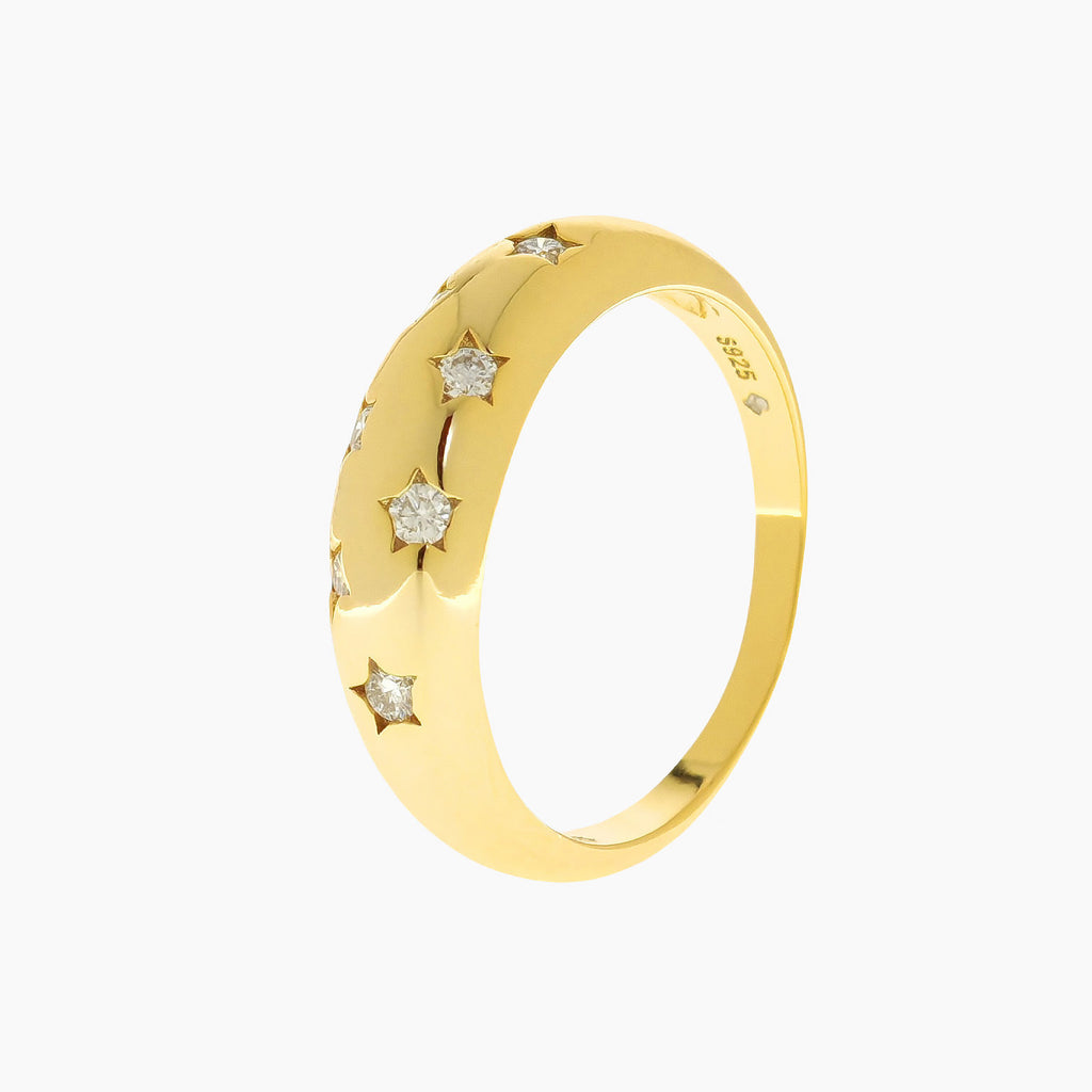 Star Moissanite Dome Ring