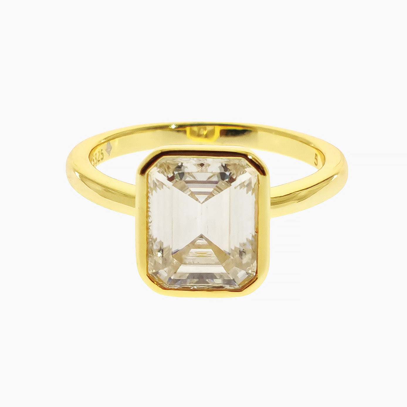 Emerald-Cut Moissanite Ring