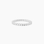 Round Stone Scalloped Eternity Ring