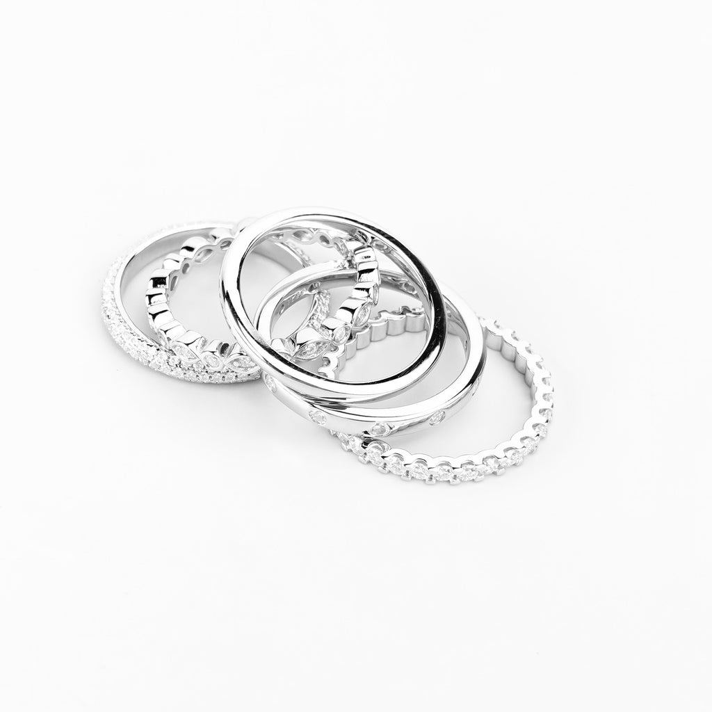 Moissanite Stacking Ring Set