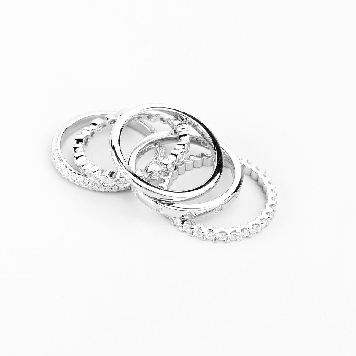 Moissanite Stacking Ring Set