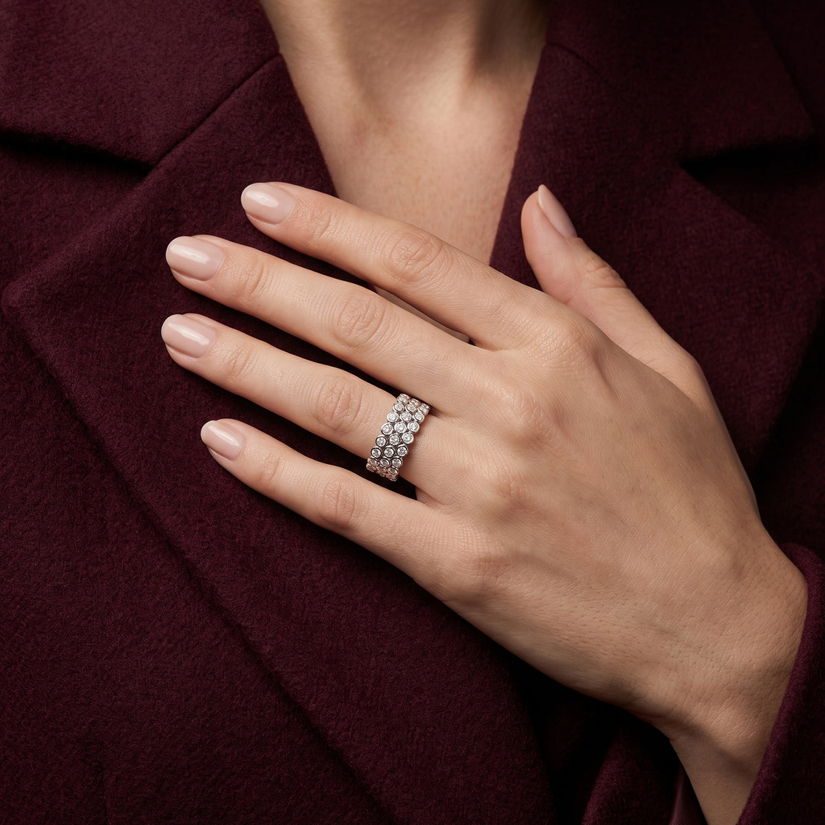 Moissanite Orbit Wide Band