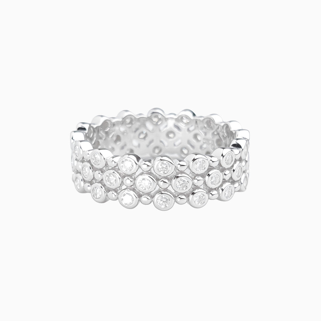 Mosaic Moissanite Layered Band