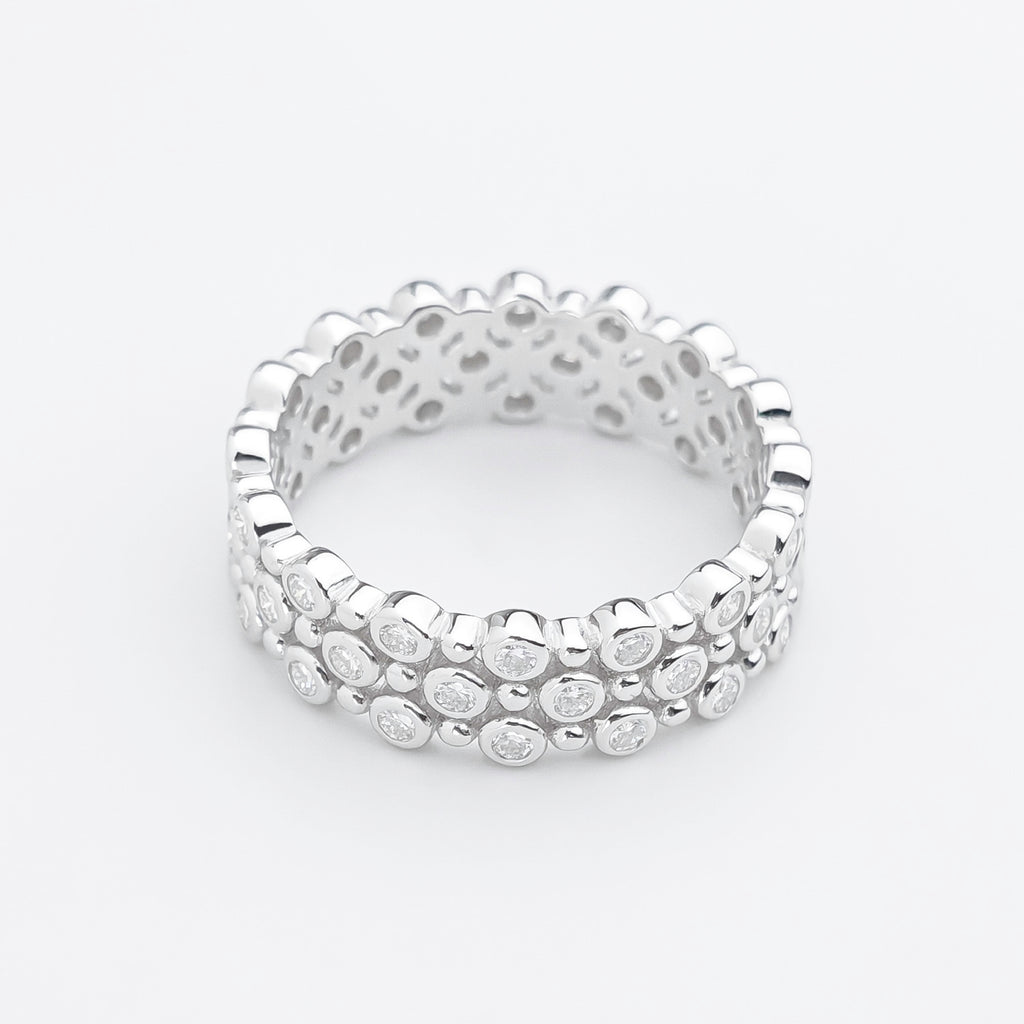 Mosaic Moissanite Layered Band