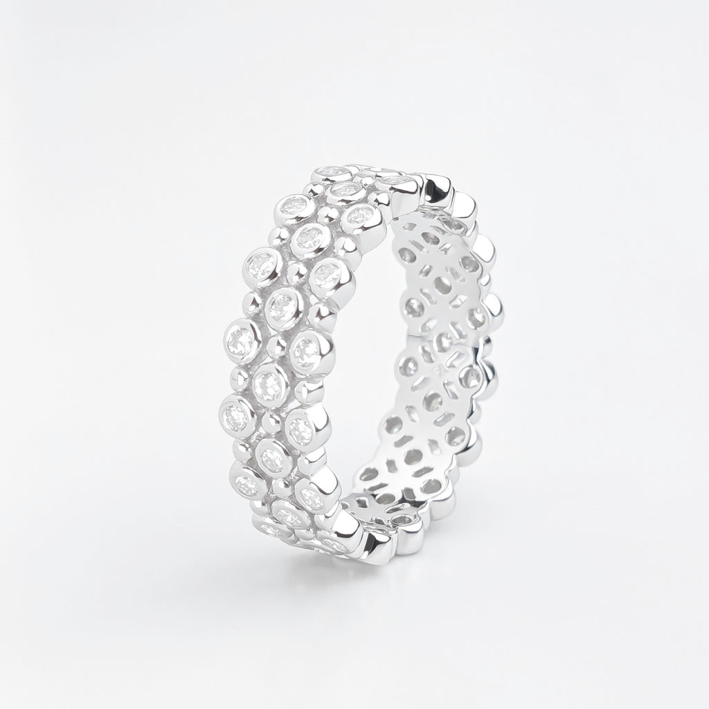 Mosaic Moissanite Layered Band
