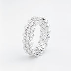 Mosaic Moissanite Layered Band