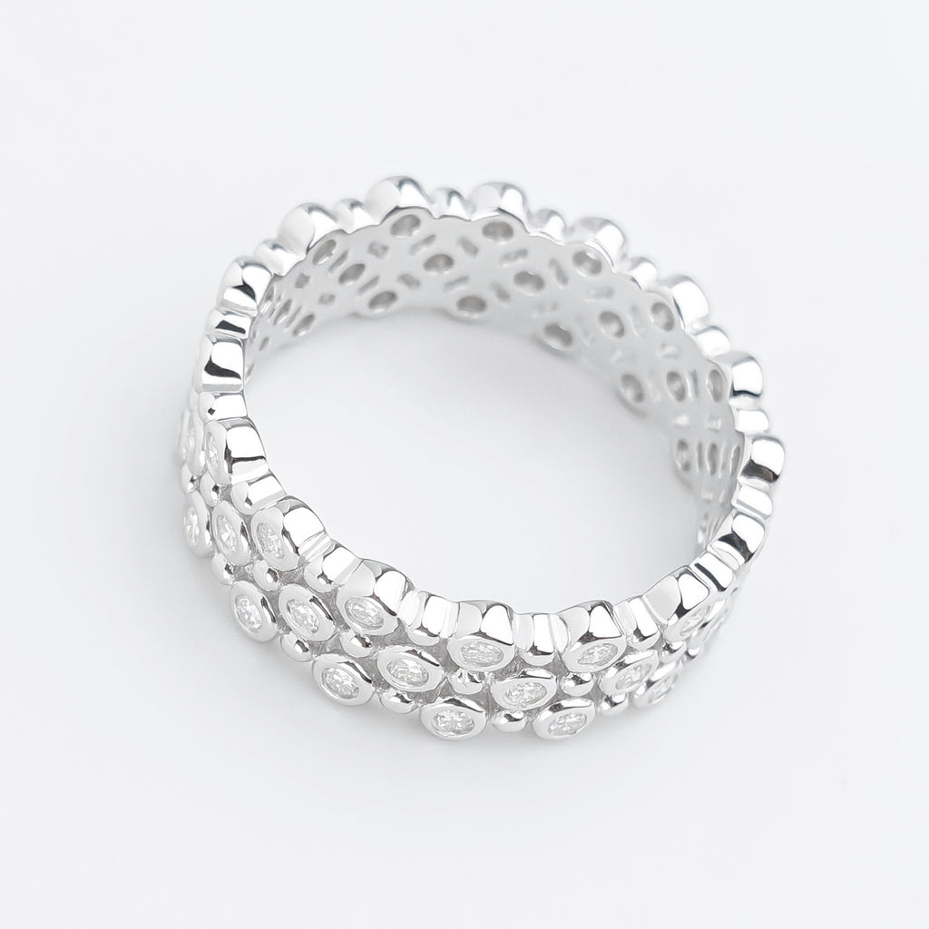 Mosaic Moissanite Layered Band
