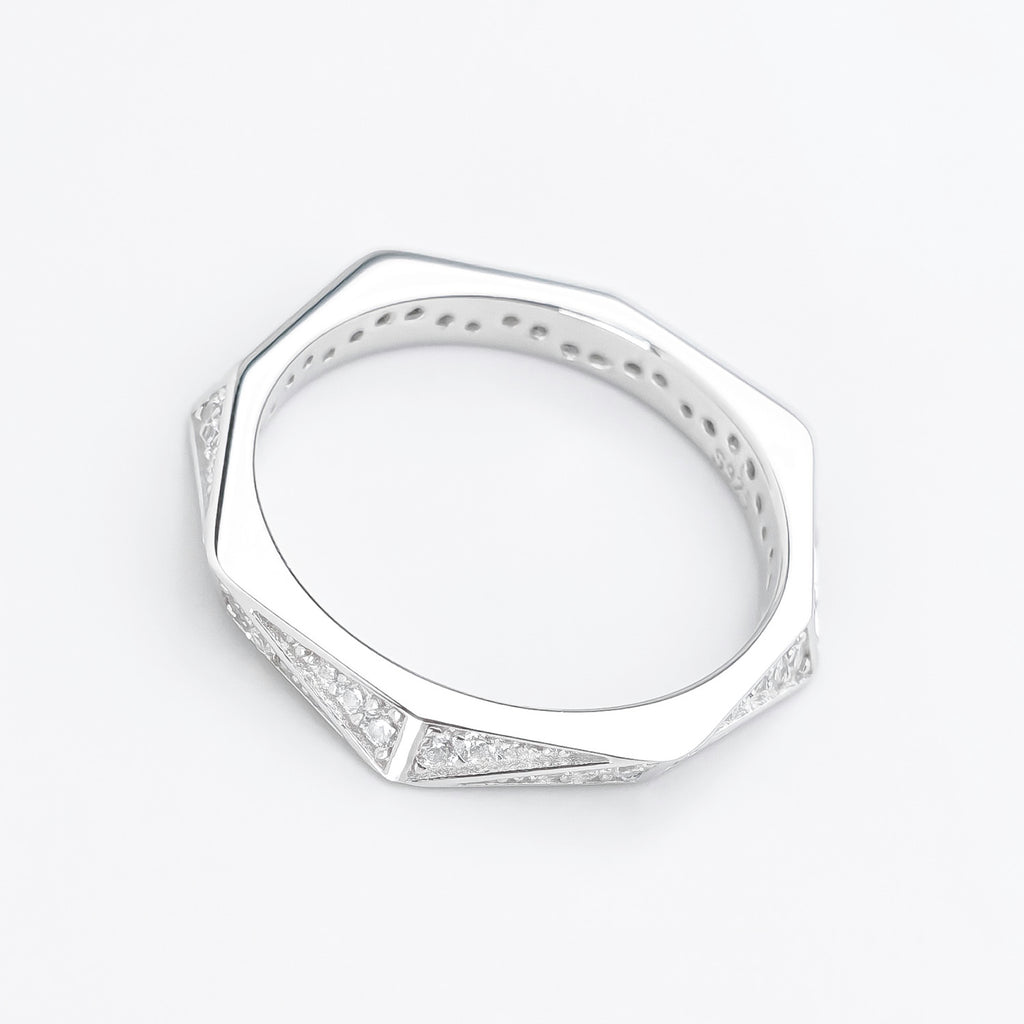 Pavé Faceted Prism Ring