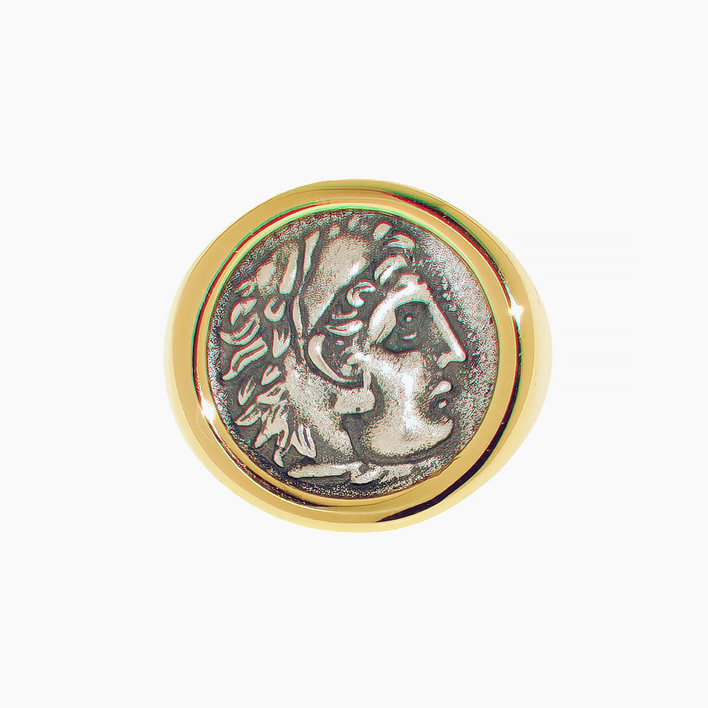 Hercules Coin Signet Ring
