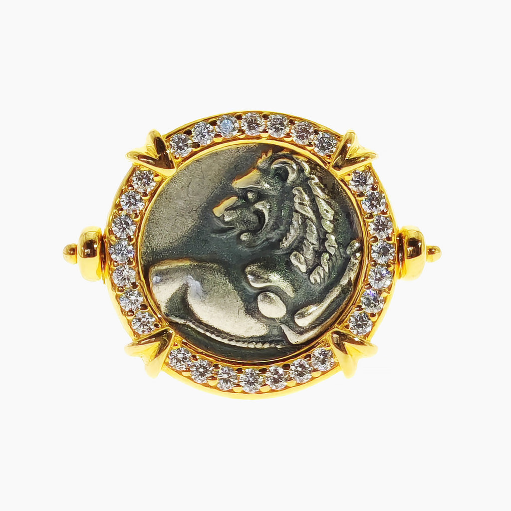 Lion Coin Flip Ring
