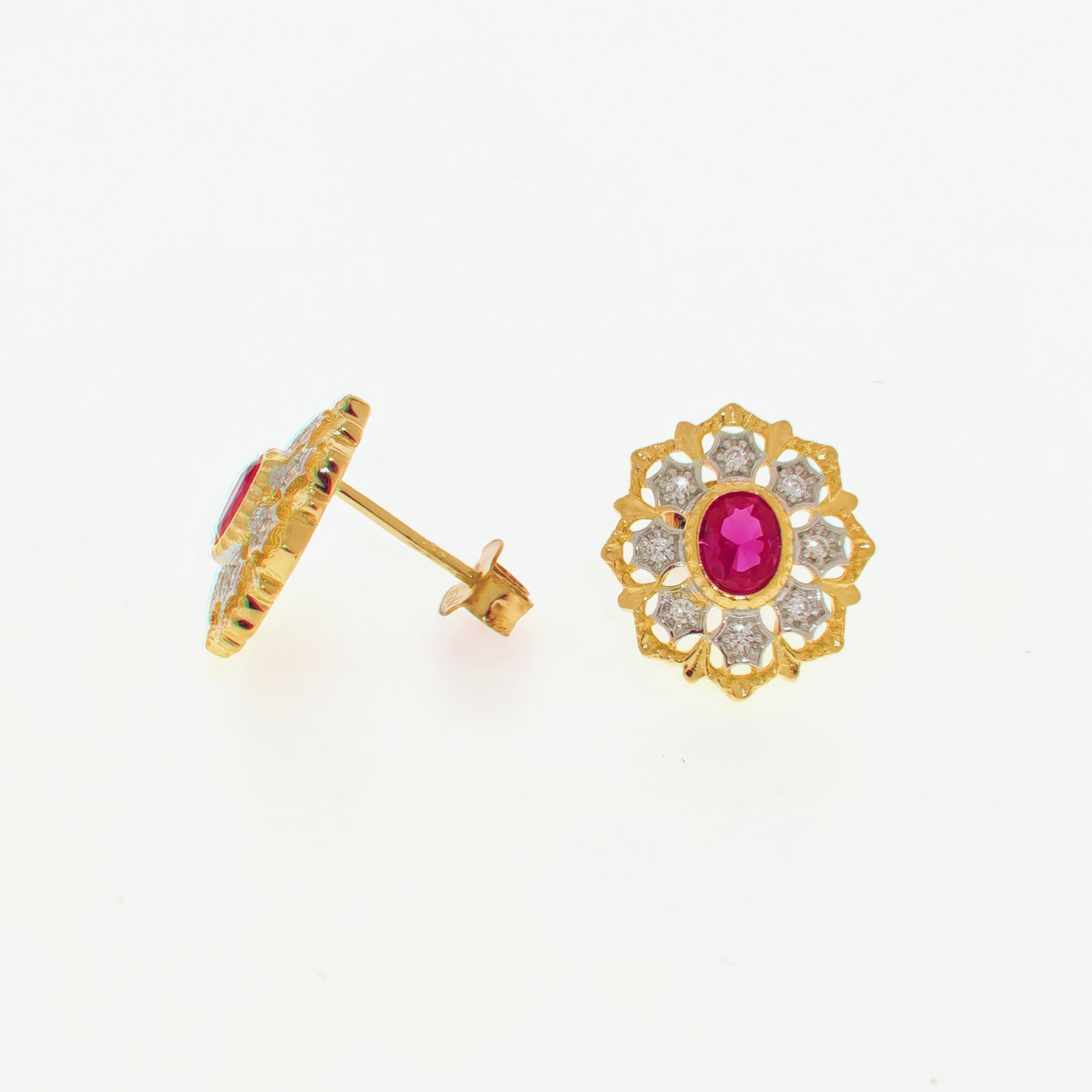 Filigree Ruby Earrings