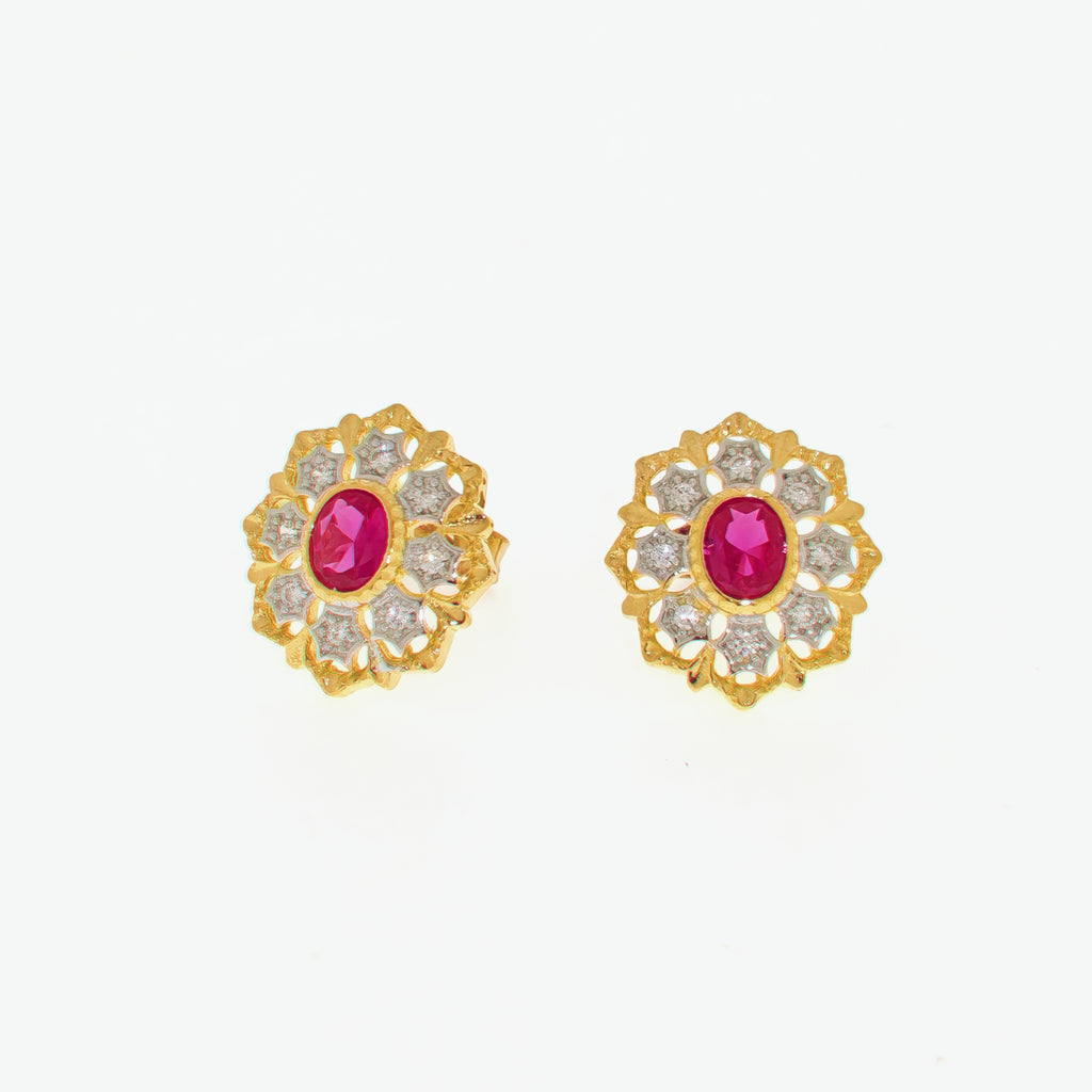 Filigree Ruby Earrings