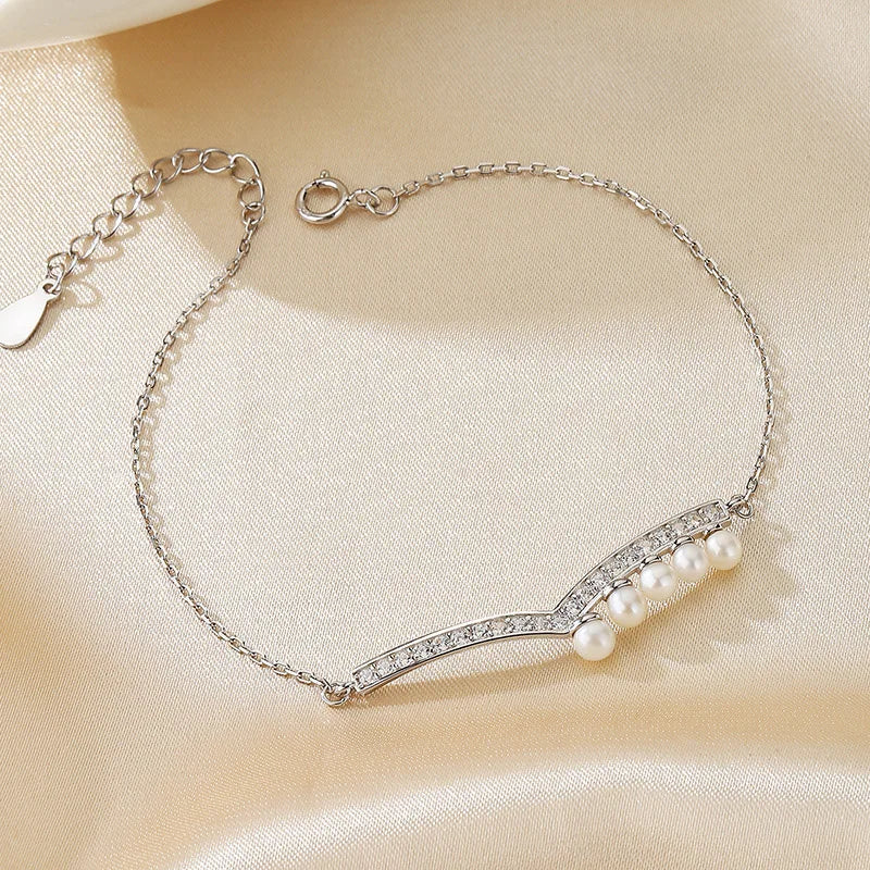 Pearls Paved Wire Bracelet PB1000