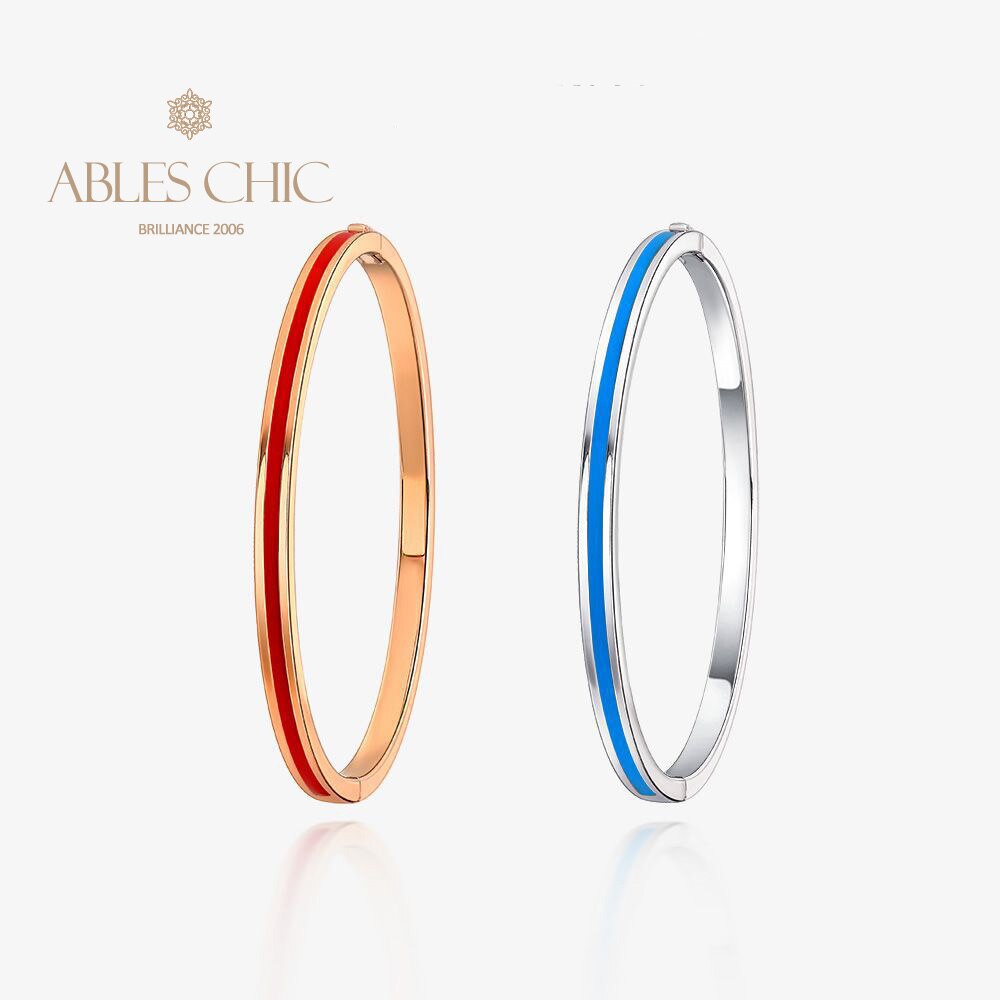 Enamel Narrow Stack Bangle B0881