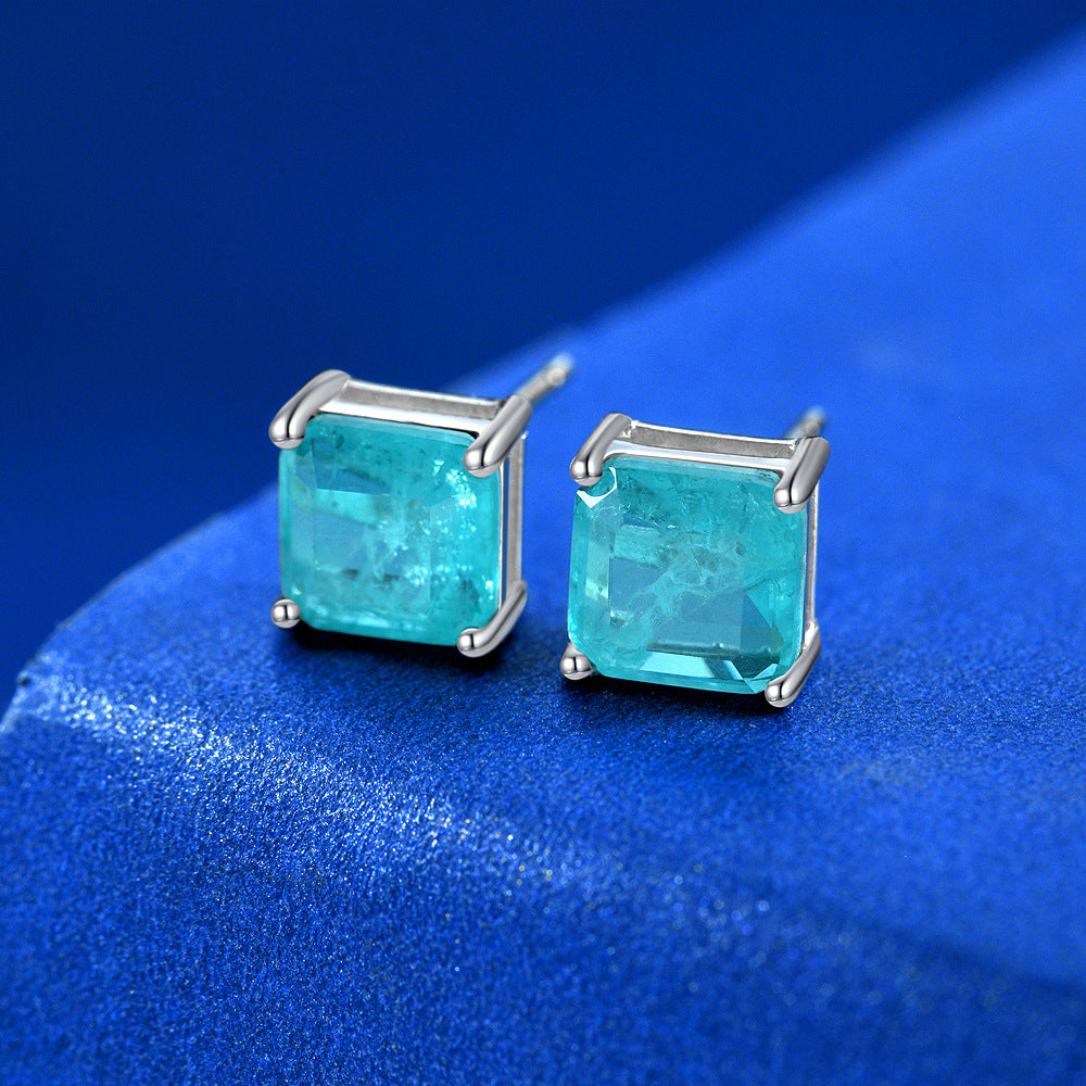 Square Paraiba Earrings E0126