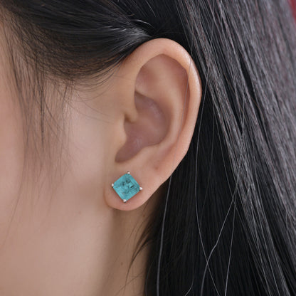 Square Paraiba Earrings E0126
