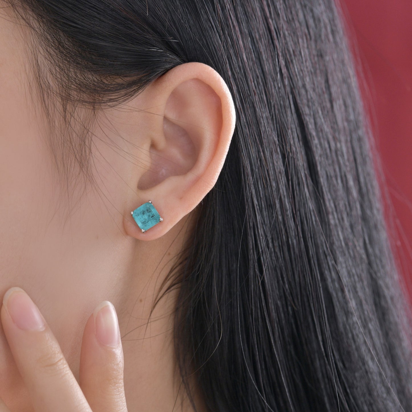 Square Paraiba Earrings E0126