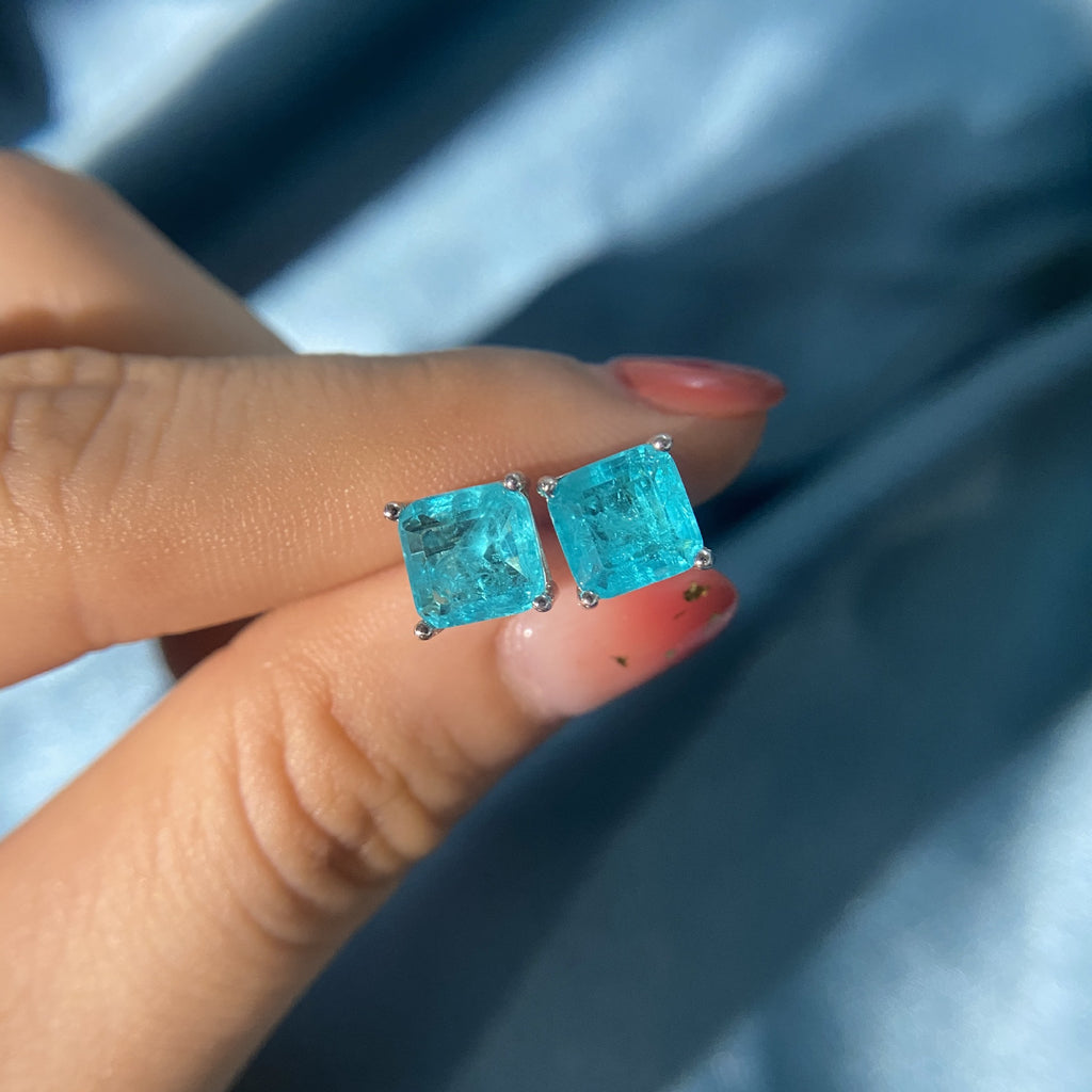 Square Paraiba Earrings E0126