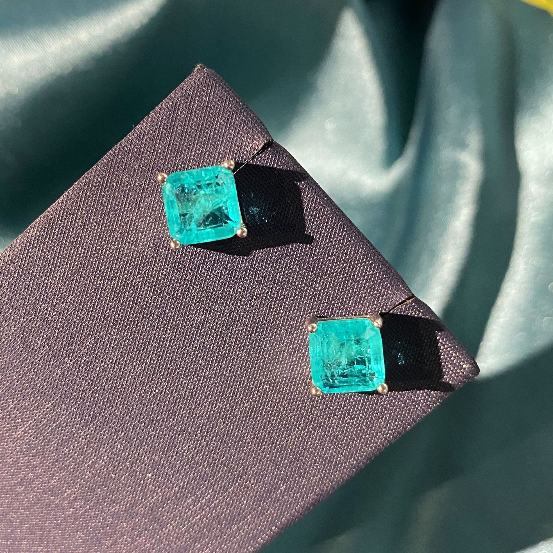 Square Paraiba Earrings E0126