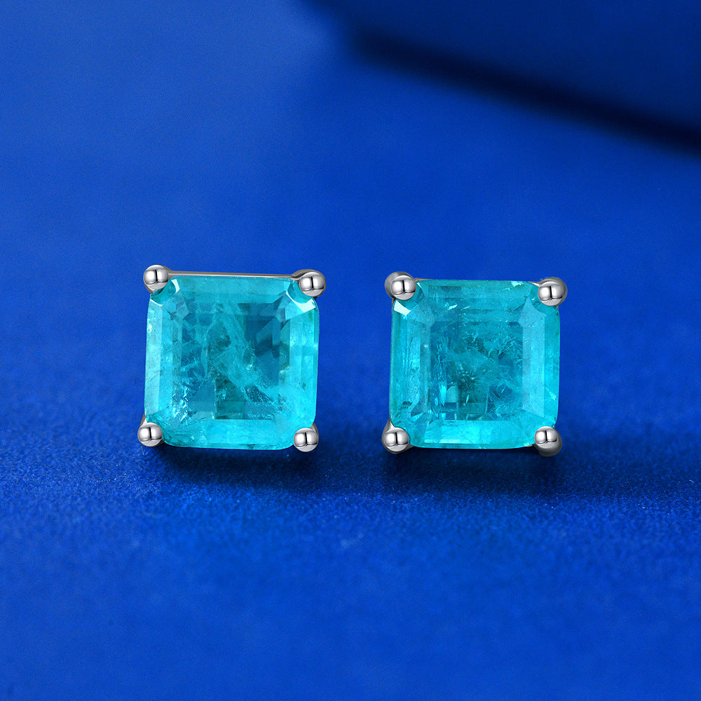Square Paraiba Earrings E0126