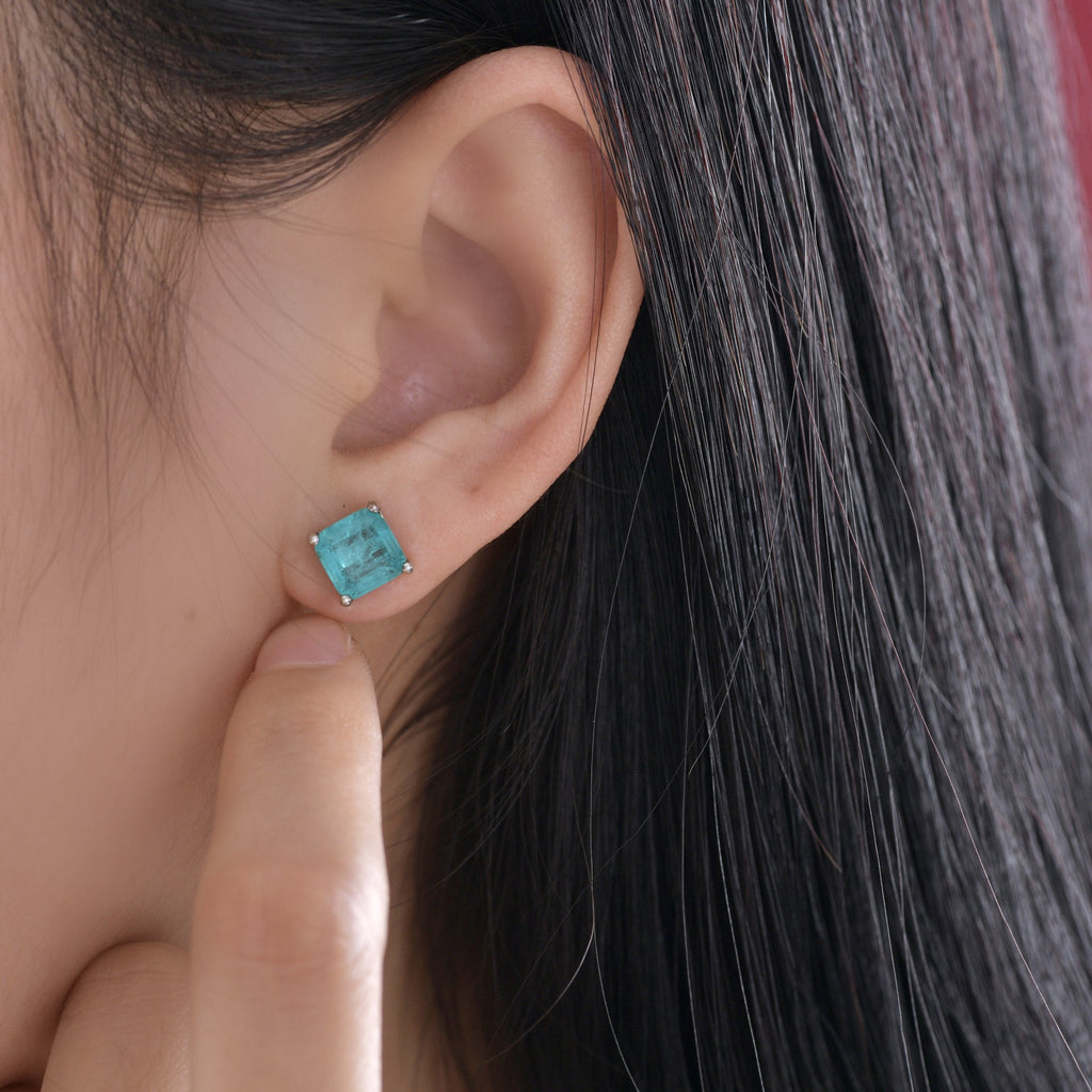 Square Paraiba Earrings E0126