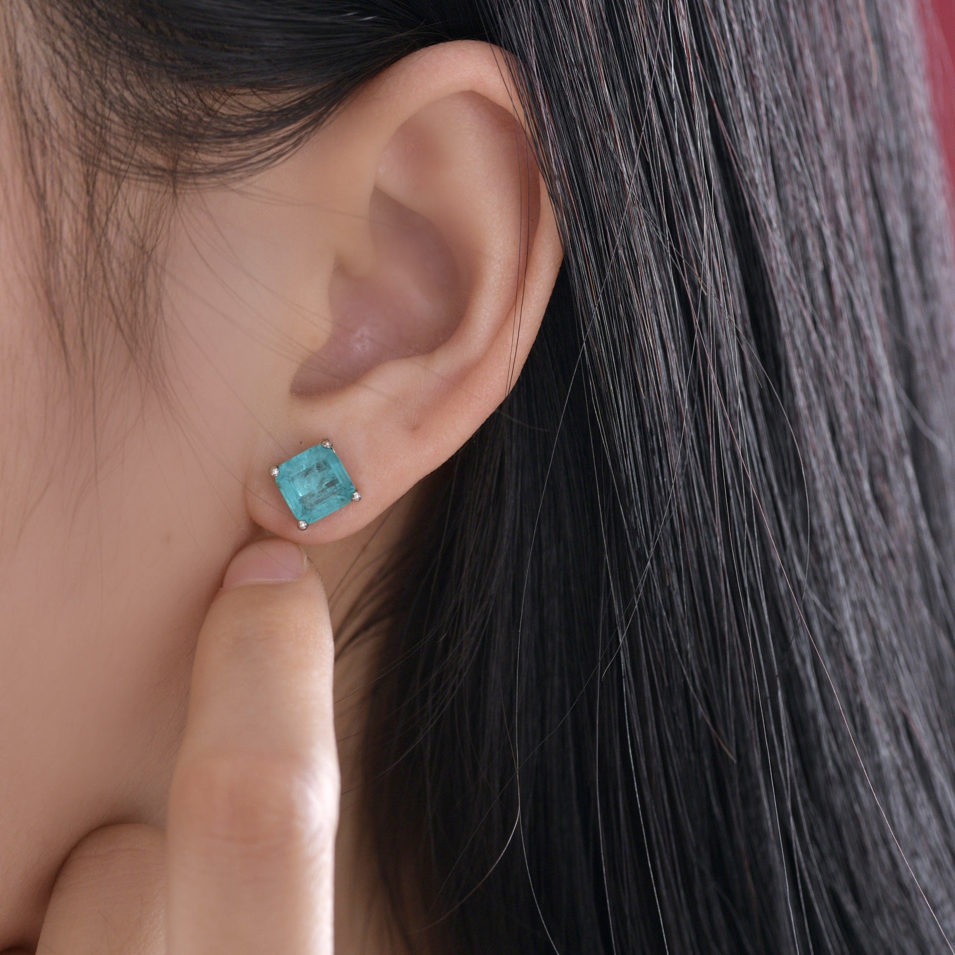 Square Paraiba Earrings E0126