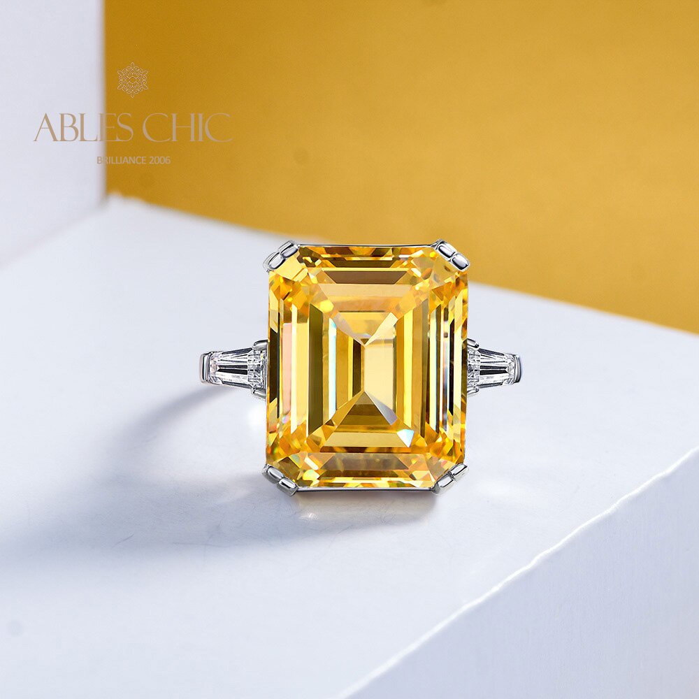 Emerald Cut Citrine Ring R1243