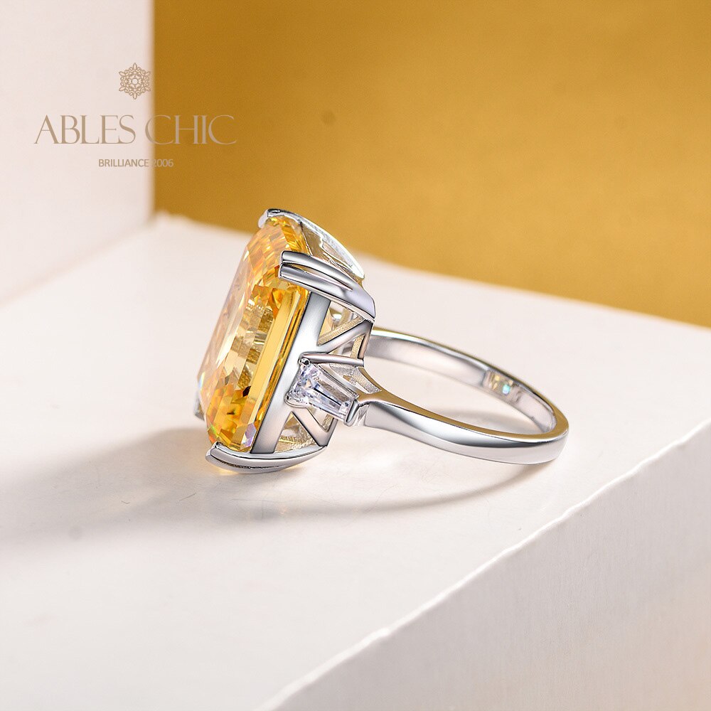 Emerald Cut Citrine Ring R1243