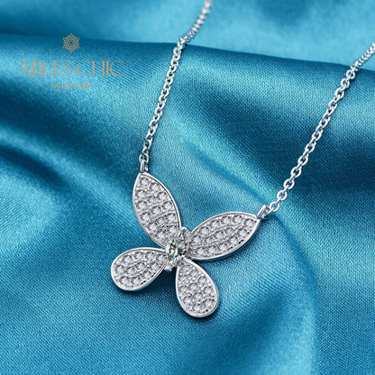 Paved Butterfly Pendant P0729
