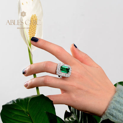 Emerald Floral Ring R1160