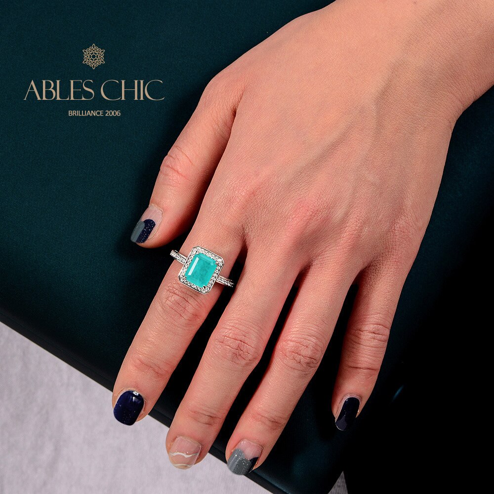 Lab Emerald Wedding Ring R0303