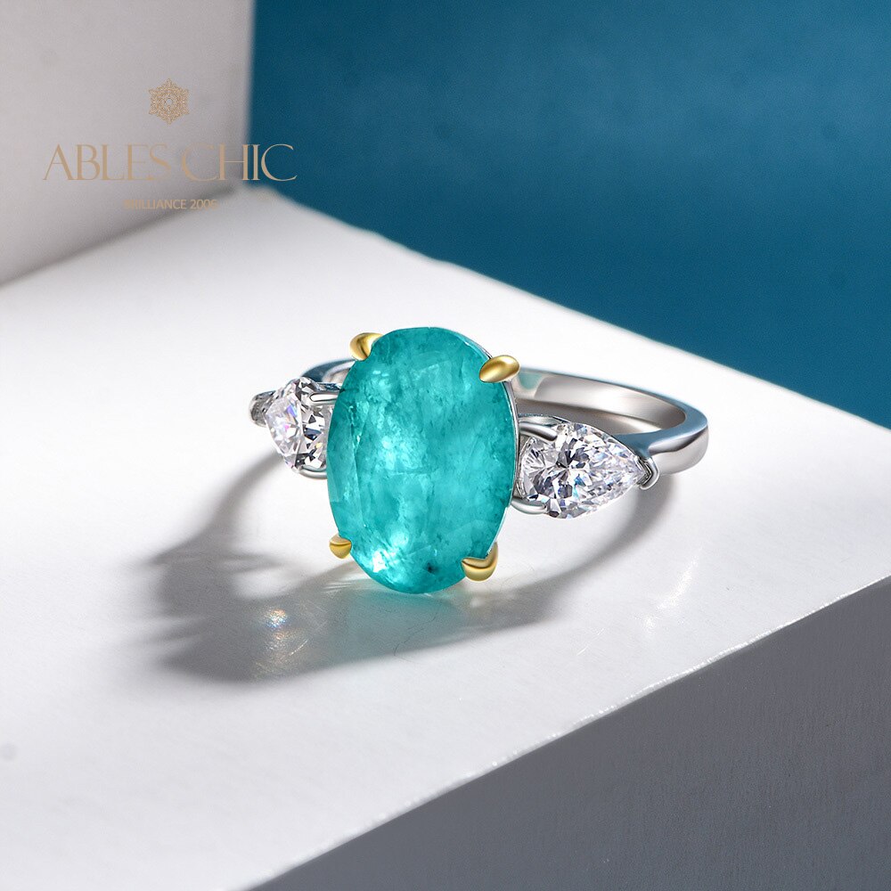 Lab Paraiba Wedding Ring R0871