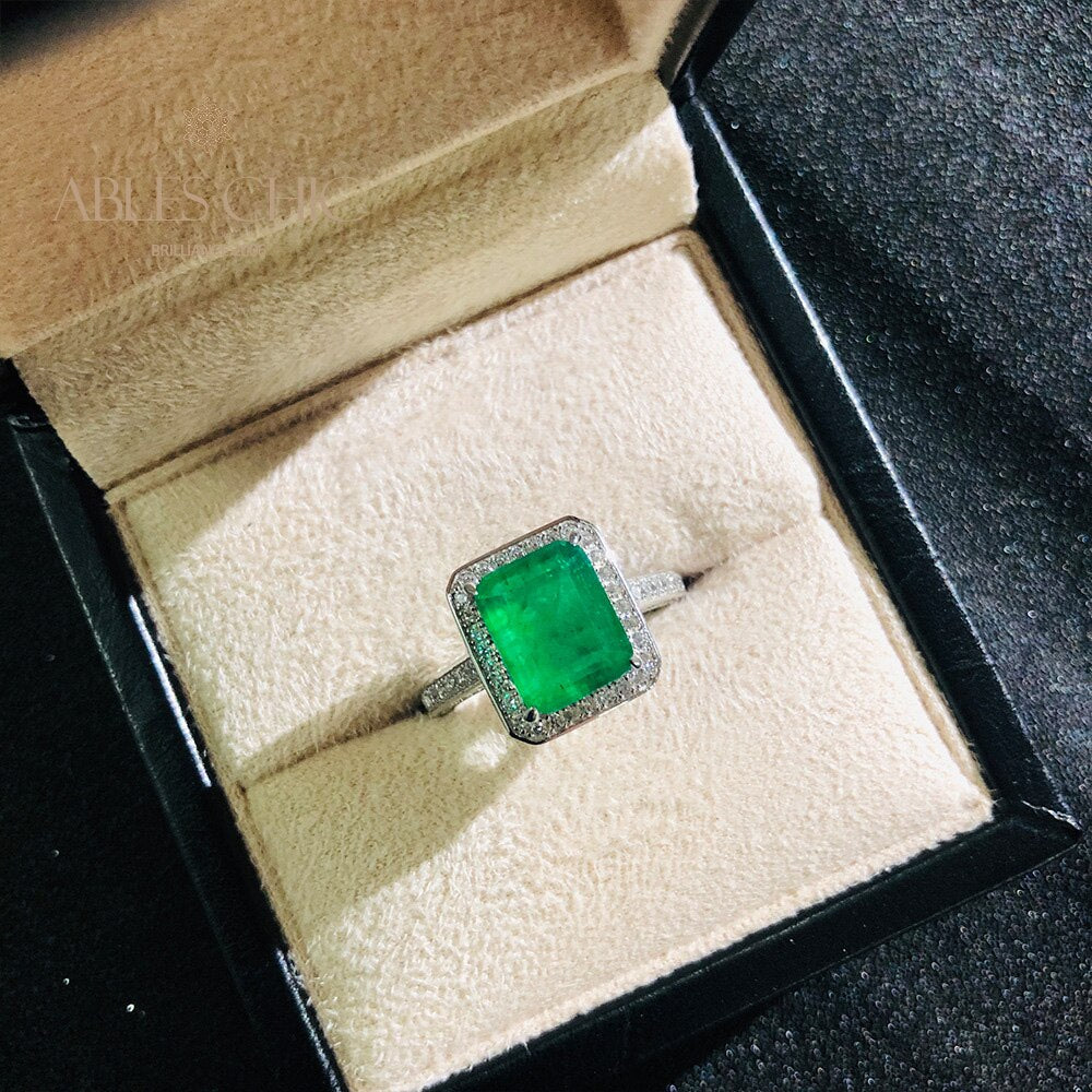 Lab Emerald Wedding Ring R0303