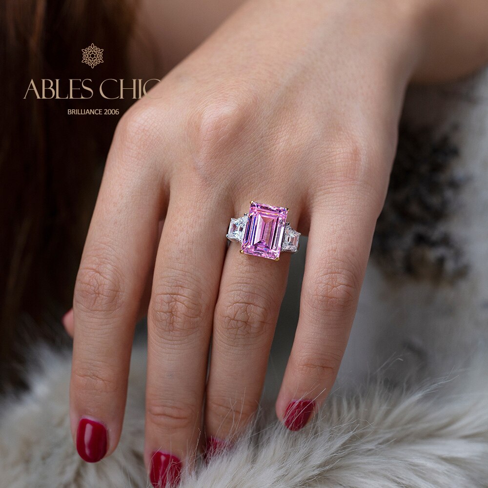 Lab Emerald Paraiba Engagement Ring R0314