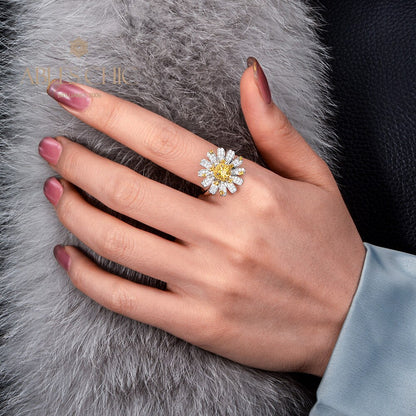 Blooming Daisy Citrine Ring R1379