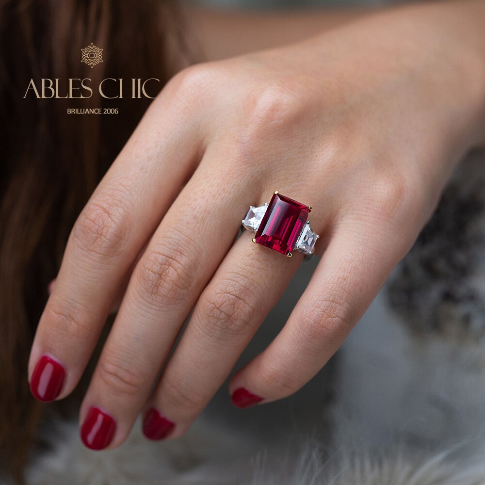 Lab Emerald Paraiba Engagement Ring R0314