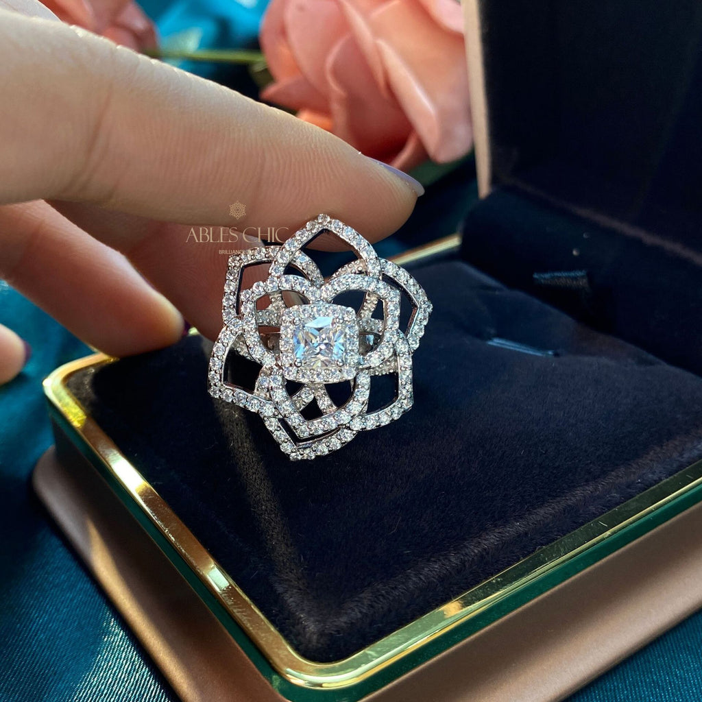 Citrine Rose Floral Wedding Ring R220