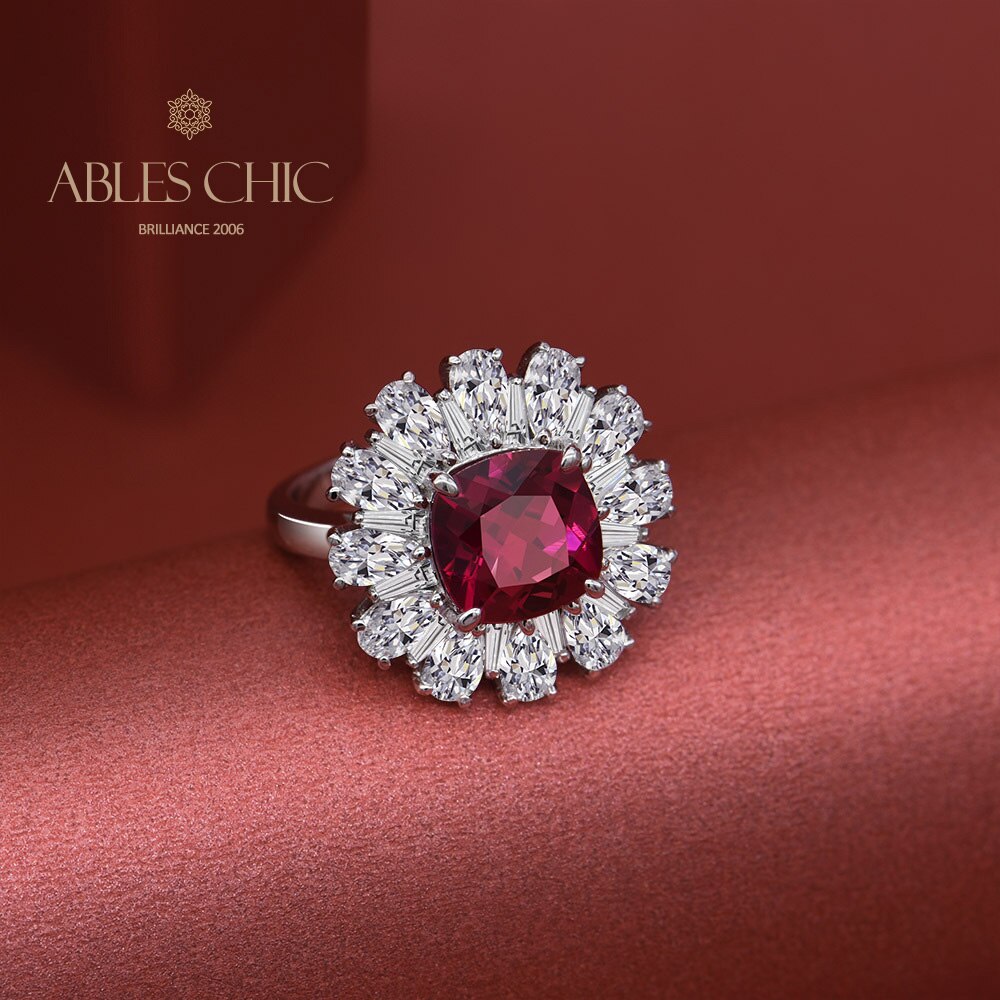 Ruby Flower Ring R1237