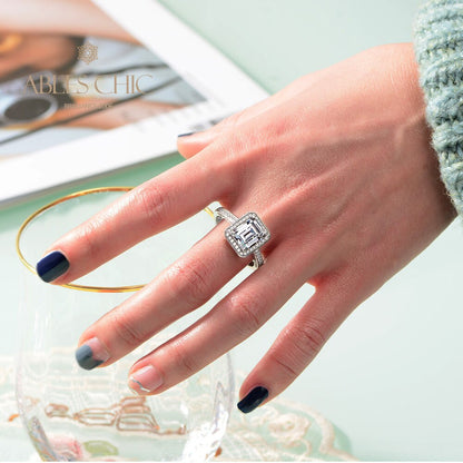Lab Emerald Wedding Ring R0303