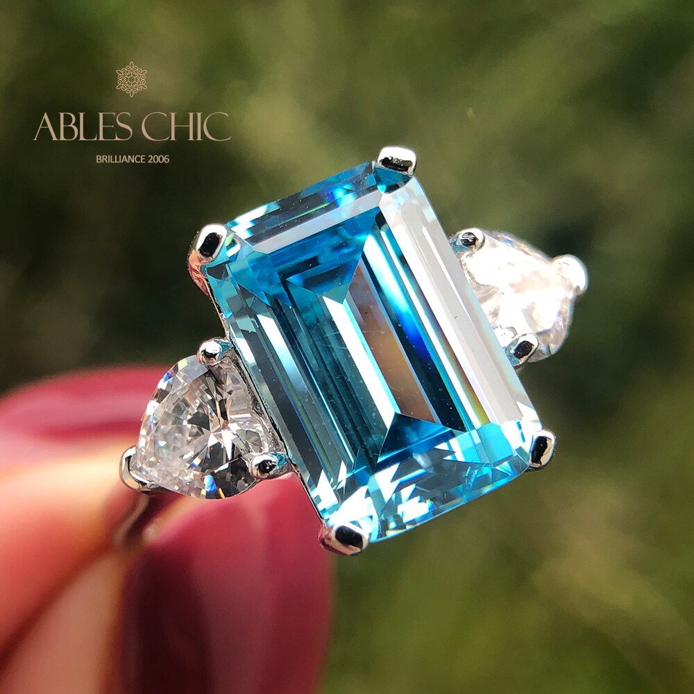 Lab Paraiba Engagement Ring R0878