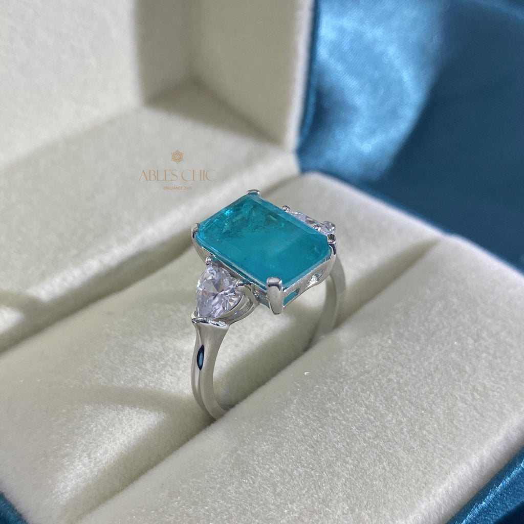 Lab Paraiba Engagement Ring R0878