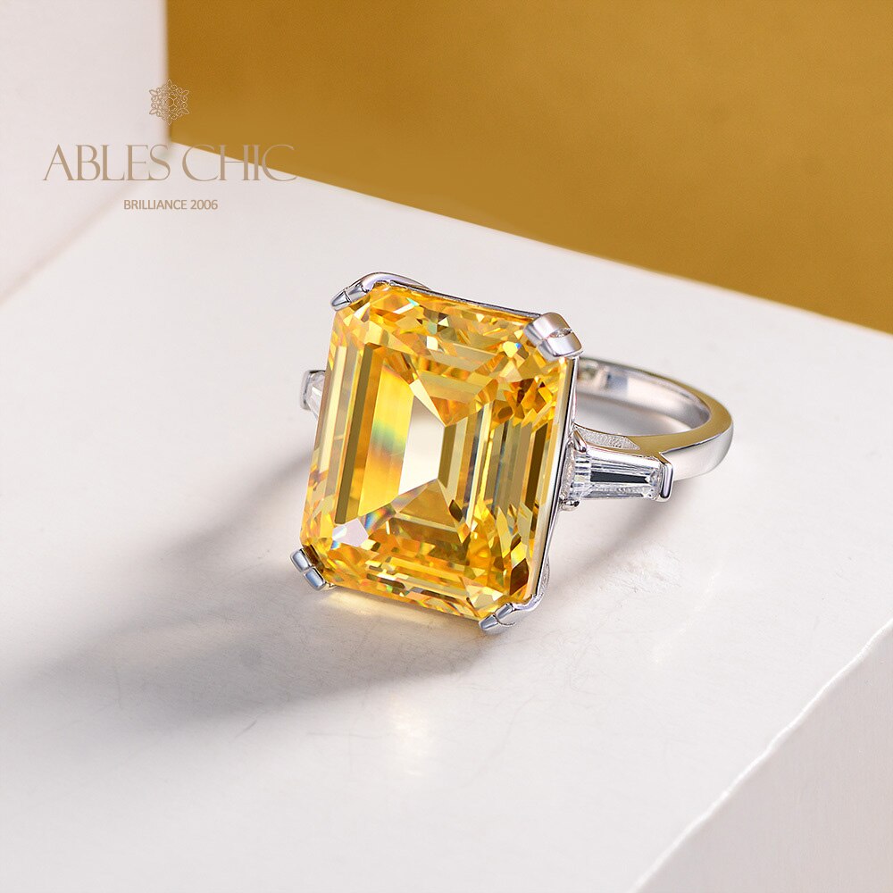 Emerald Cut Citrine Ring R1243