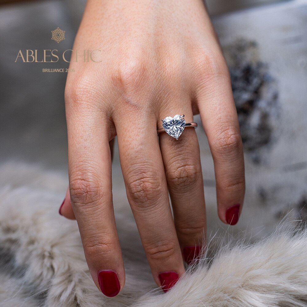 Solitaire Heart  Kunzite Bridal Ring R0308