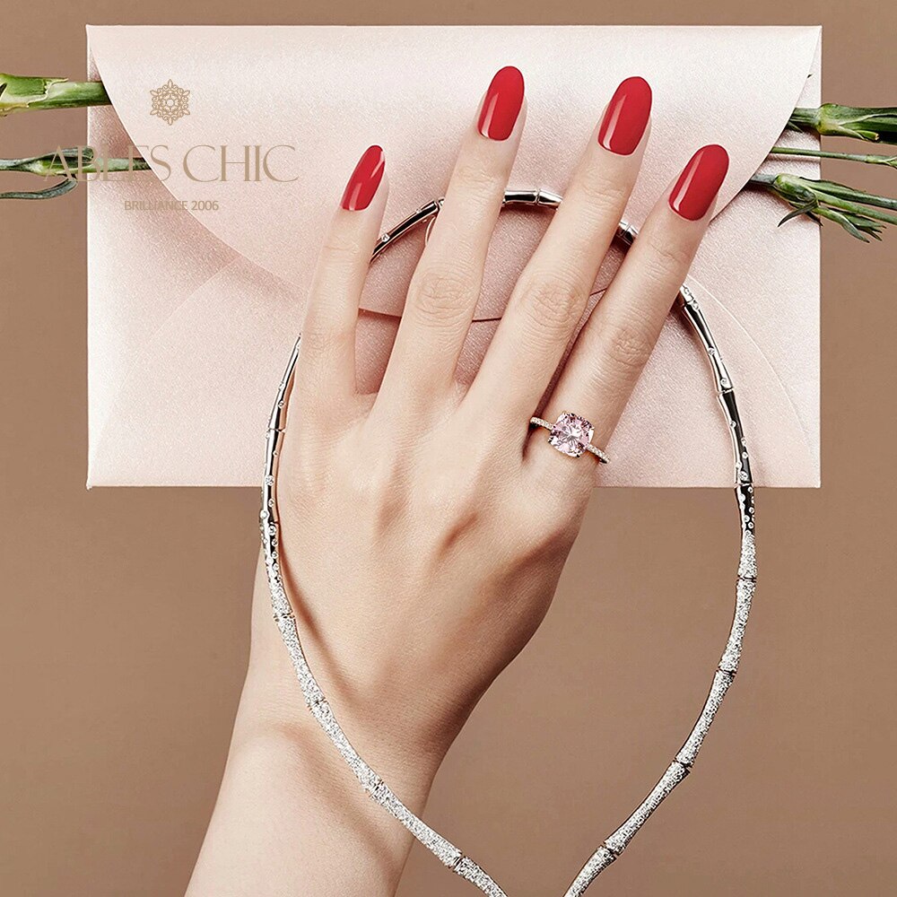 Kunzite Cushion Wedding Ring R0947